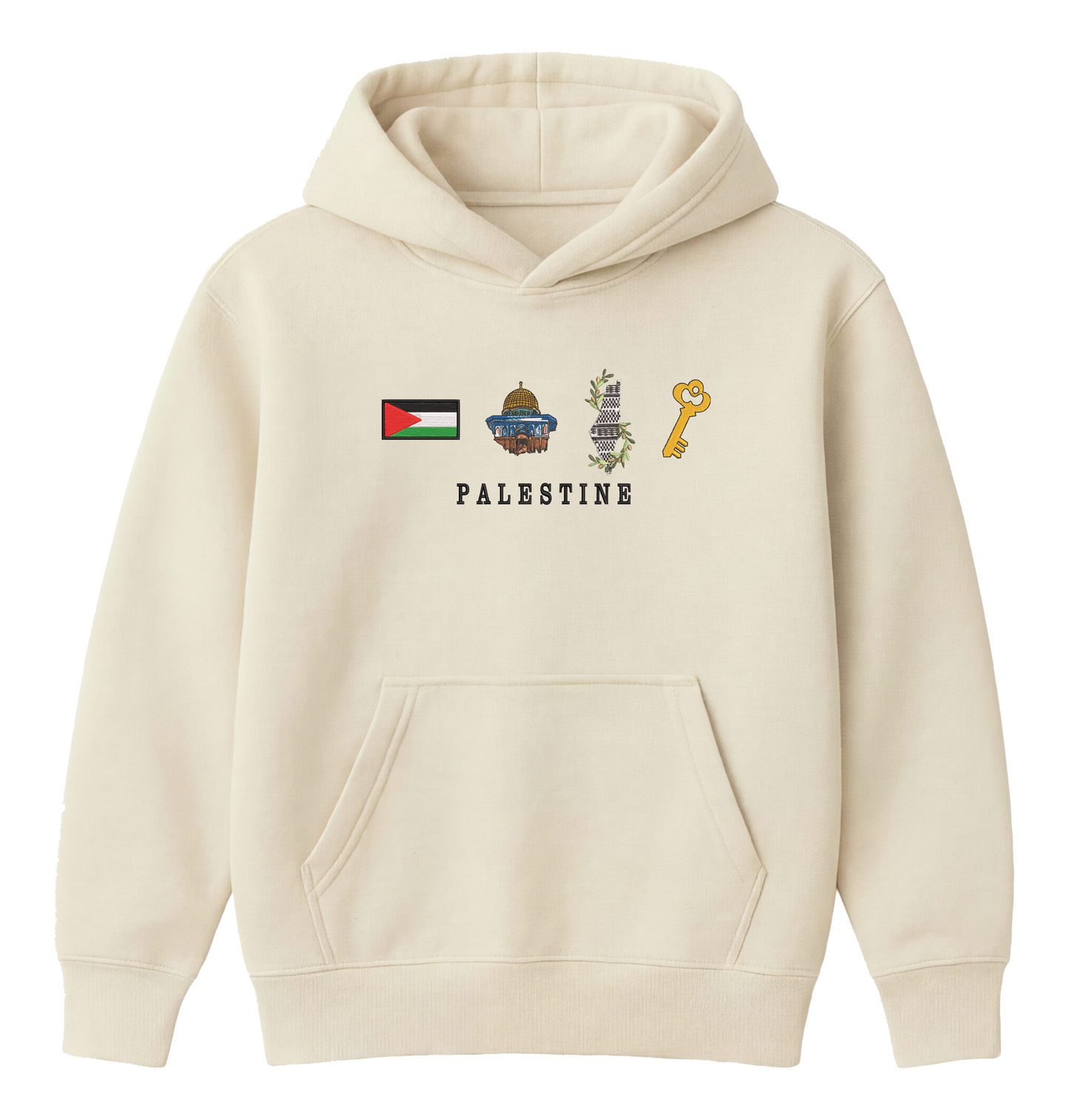 هودي فلسطين المطرز – رموز التراث Palestine Heritage Embroidered Hoodie
