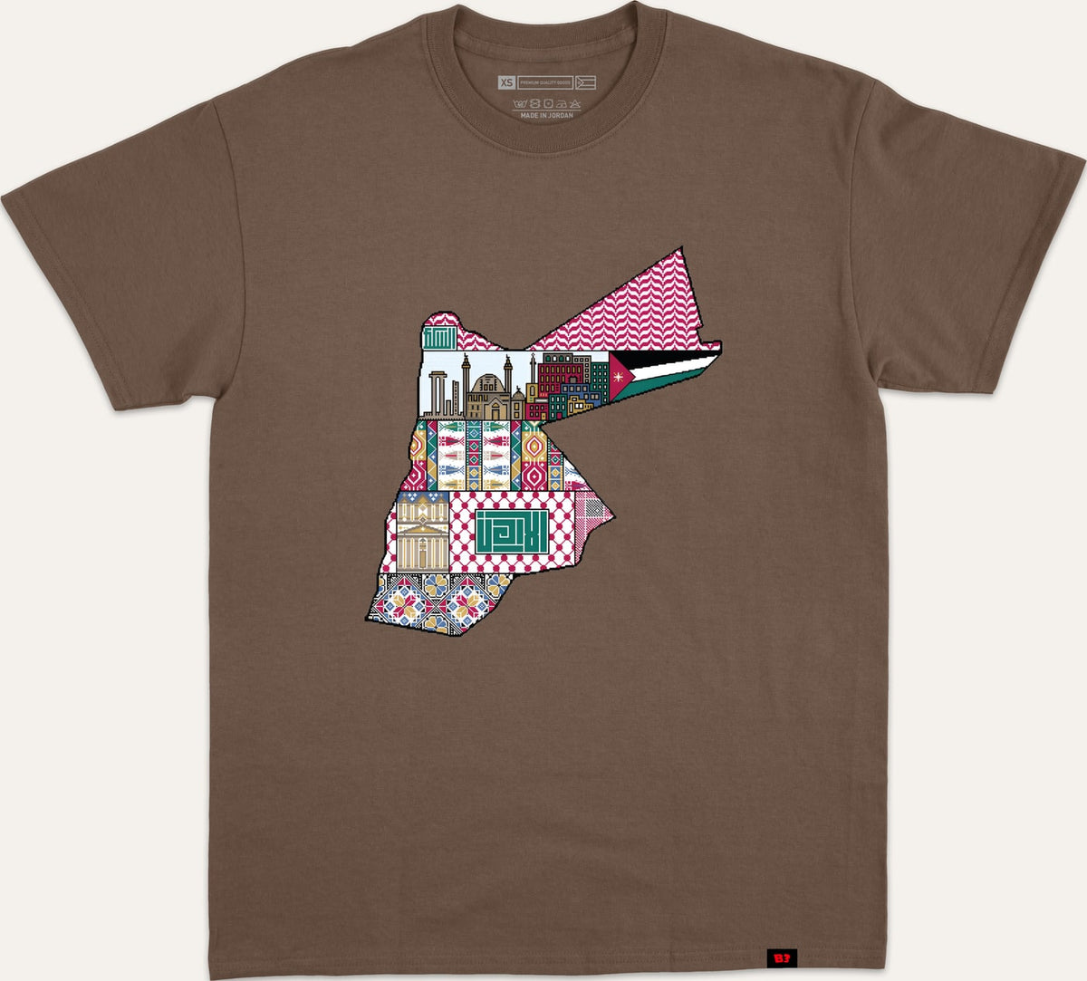 JORDAN PIXEL ART MAP - brown