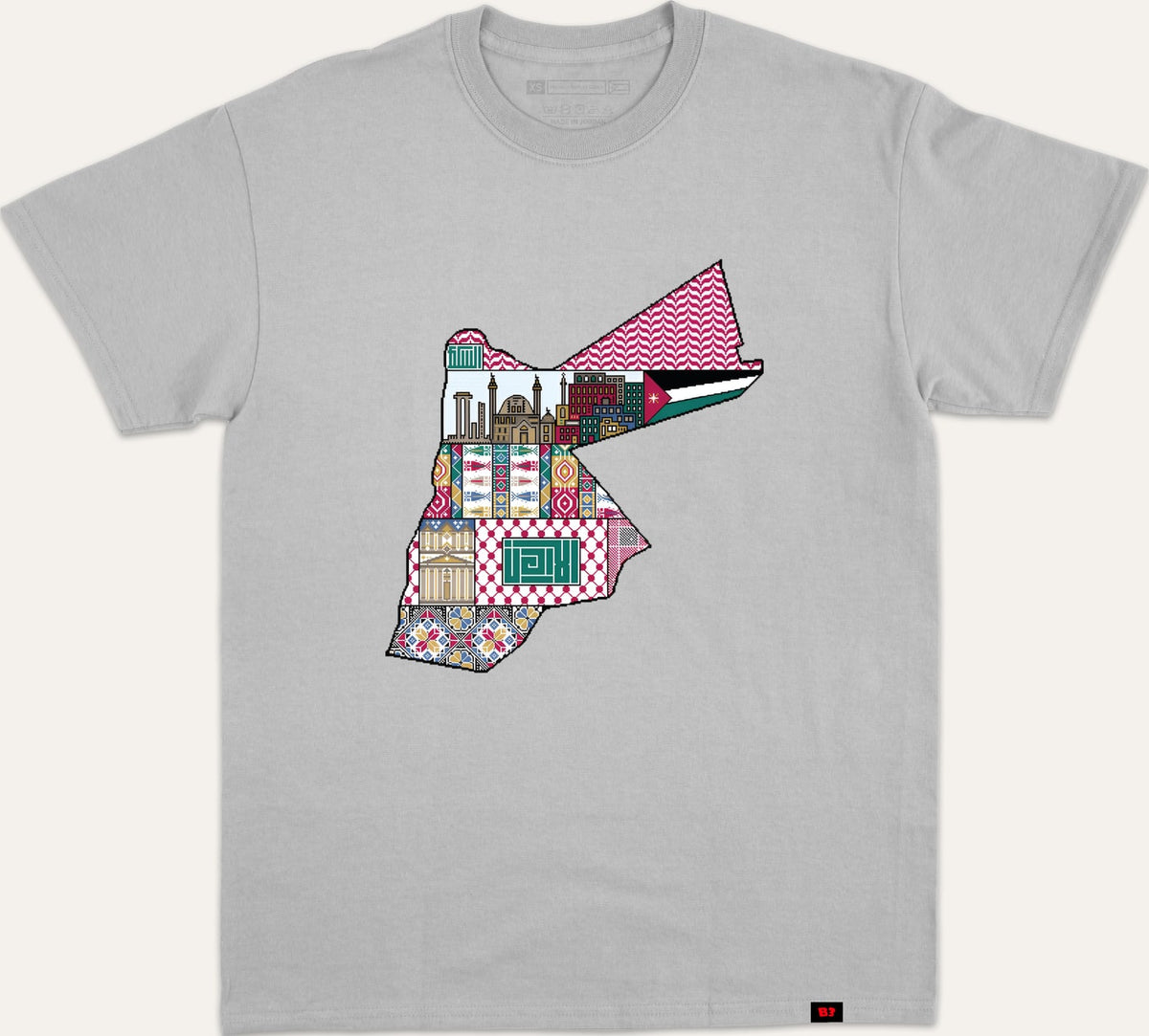 JORDAN PIXEL ART MAP - gray